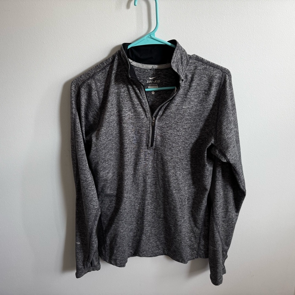 Nike Dri-FIT Black and Gray Quarter-Zip Pullover